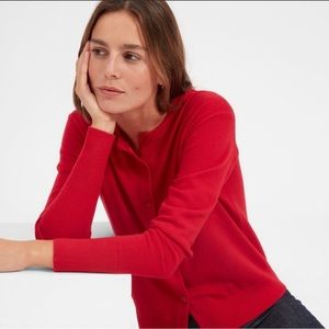Everlane Red Cashmere Cardigan Sweater htf S